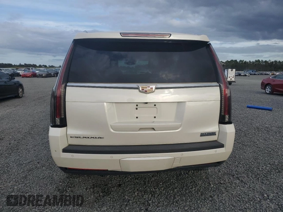 2015 Cadillac Escalade Platinum z VIN 1GYS4PKJ5FR574930, wystawiony jako Copart lot #74691204 z przebiegiem Nie podano mil oraz Szkoda całkowita • Salvage title. Historia ofert i sprzedaży dostępna na DreamBid. Obrazek 6.