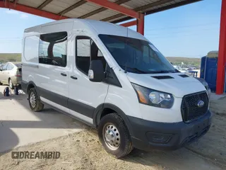 2023 Ford Transit Cargo with VIN 1FTBR2C89PKA72549, listed as a IAAI auction lot 41514703 with 12,507 mi miles and . Bid and sale history available at carsss.com. Image 1.