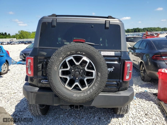 2021 Ford Bronco with VIN 1FMDE5APXMLA63439, listed as a Copart auction lot 58100614 with 42,973 mi miles and Salvage Title. Bid and sale history available at carsss.com. Image 6.