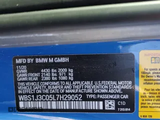2020 BMW M2 z VIN WBS1J3C05L7H29052, wystawiony jako Copart lot #72098483 z przebiegiem Nie podano mil oraz . Historia ofert i sprzedaży dostępna na DreamBid. Obrazek 14.