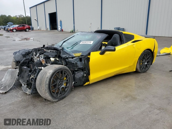 2014 Chevrolet Corvette Z51 2LT with VIN 1G1YJ2D76E5100805, listed as a Copart auction lot 86692374 with Not provided miles and Salvage title. Bid and sale history available at DreamBid. Image 1.
