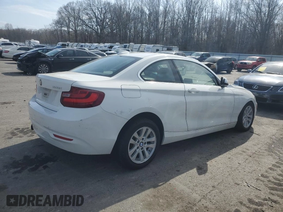 2015 BMW 2 Series 228i xDrive with VIN WBA1F7C57FV367618, listed as a Copart auction lot 49160985 with 63,457 mi miles and Salvage Title. Bid and sale history available at carsss.com. Image 3.