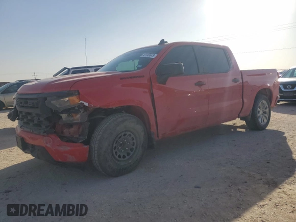 2022 Chevrolet Silverado 1500 Custom with VIN 3GCPABEKXNG597100, listed as a Copart auction lot 43146645 with 28,763 mi miles and Salvage Title. Bid and sale history available at DreamBid. Image 1.