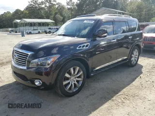2011 Infiniti QX56 8-passenger with VIN JN8AZ2NC6B9302422, listed as a Copart auction lot 78428204 with 98,044 mi miles and Salvage Title. Bid and sale history available at carsss.com. Image 1.