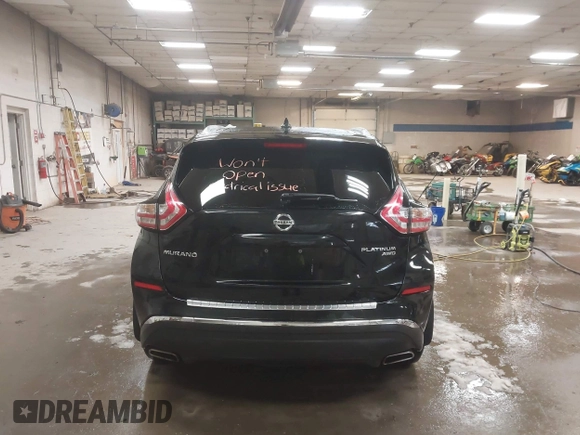 2017 Nissan Murano SL with VIN 5N1AZ2MHXHN106410, listed as a IAAI auction lot 41882207 with 152,876 mi miles and . Bid and sale history available at carsss.com. Image 17.