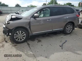 2014 Nissan Pathfinder S with VIN 5N1AR2MMXEC625185, listed as a Copart auction lot 60523805 with Not provided miles and Salvage title. Bid and sale history available at DreamBid. Image 1.