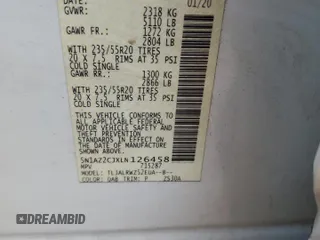 2020 Nissan Murano SL with VIN 5N1AZ2CJXLN126458, listed as a Copart auction lot 43722805 with 135,451 mi miles and Salvage title. Bid and sale history available at DreamBid. Image 13.