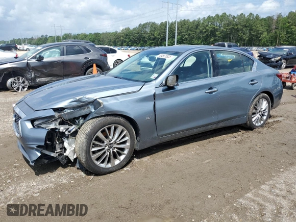 2020 Infiniti Q50 Luxe z VIN JN1EV7AP0LM207550, wystawiony jako Copart lot #54561625 z przebiegiem 103 591 mil mil oraz Szkoda całkowita • Salvage title. Historia ofert i sprzedaży dostępna na DreamBid. Obrazek 1.