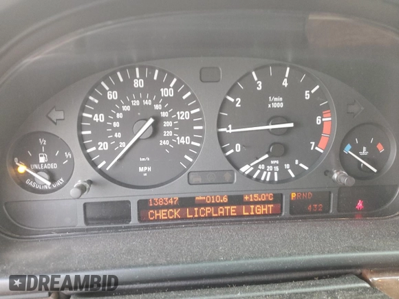 2002 BMW 5 Series 540iA with VIN WBADN63462GM74756, listed as a Copart auction lot 51186955 with 138,347 mi miles and Salvage Title. Bid and sale history available at carsss.com. Image 9.