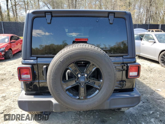 2021 Jeep Wrangler Unlimited Sport S with VIN 1C4HJXDN8MW783649, listed as a Copart auction lot 52484015 with 40,609 mi miles and Salvage Title. Bid and sale history available at carsss.com. Image 6.