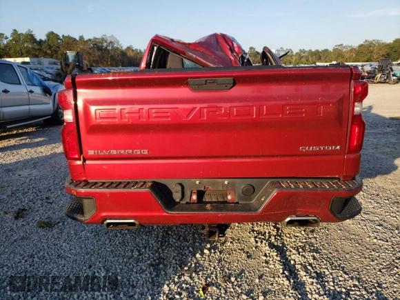2020 Chevrolet Silverado 1500 Custom with VIN 1GCRWBEF0LZ132559, listed as a Copart auction lot 75050384 with 114,446 mi miles and Salvage Title. Bid and sale history available at carsss.com. Image 6.