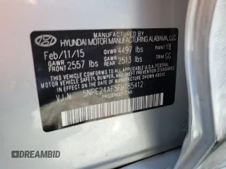 2015 Hyundai Sonata 2.4L SE with VIN 5NPE24AF5FH185412, listed as a Copart auction lot 53329505 with 90,018 mi miles and Salvage Title. Bid and sale history available at carsss.com. Image 12.