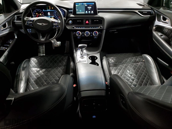 2019 Genesis G70 Advanced with VIN KMTG34LE4KU037330, listed as a Copart auction lot 79663204 with 68,481 mi miles and Salvage Title. Bid and sale history available at DreamBid. Image 8.