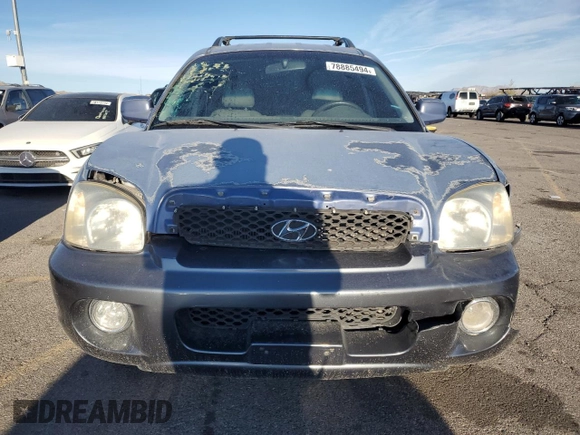 2001 Hyundai Santa Fe GLS with VIN KM8SC83D11U129013, listed as a Copart auction lot 78885494 with 168,175 mi miles and Salvage Title. Bid and sale history available at carsss.com. Image 5.