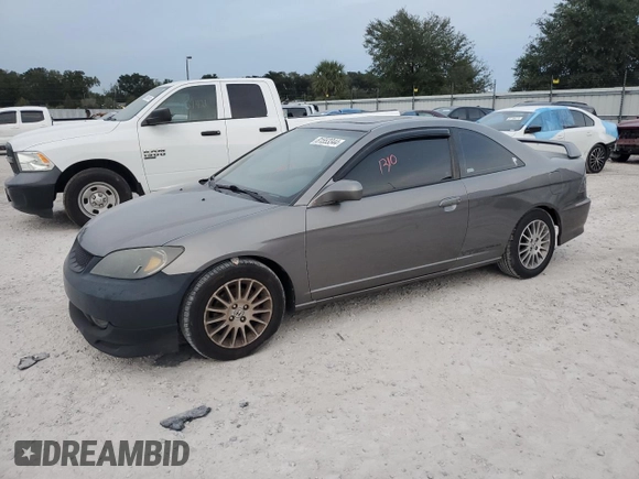 2005 Honda Civic EX with VIN 1HGEM21915L079673, listed as a Copart auction lot 81553344 with 187,454 mi miles and Salvage Title. Bid and sale history available at carsss.com. Image 1.