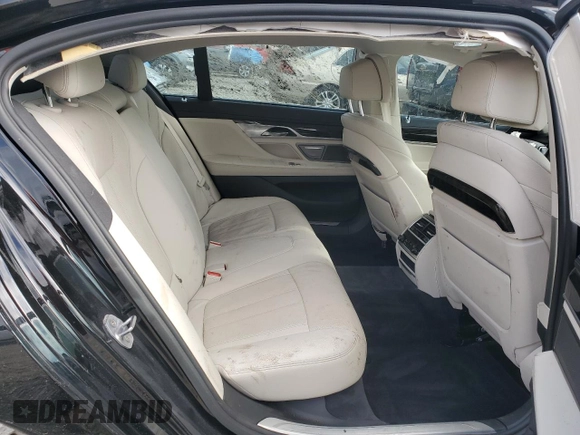 2017 BMW 7 Series 740i with VIN WBA7E2C50HG740358, listed as a Copart auction lot 51601995 with 0 mi miles and Non Repairable. Bid and sale history available at carsss.com. Image 10.