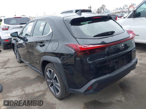 2025 Lexus UX with VIN JTHYBJAH9S2002181, listed as a IAAI auction lot 41889761 with 5,278 mi miles and . Bid and sale history available at DreamBid. Image 3.