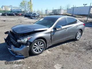 2015 Infiniti Q50 Premium with VIN JN1BV7AR2FM392399, listed as a IAAI auction lot 41978343 with 108,679 mi miles and . Bid and sale history available at DreamBid. Image 2.
