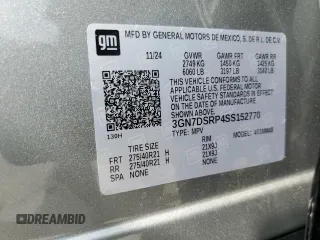 2025 Chevrolet Equinox EV RS z VIN 3GN7DSRP4SS152770, wystawiony jako Copart lot #60284935 z przebiegiem 1 775 mil mil oraz Czysty tytuł • Clean title. Historia ofert i sprzedaży dostępna na DreamBid. Obrazek 13.
