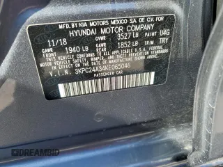 2019 Hyundai Accent SE with VIN 3KPC24A34KE065046, listed as a Copart auction lot 53616535 with 53,560 mi miles and Salvage Title. Bid and sale history available at carsss.com. Image 12.