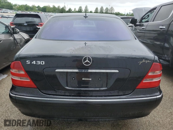 2001 Mercedes-Benz S-Class with VIN WDBNG70JX1A218220, listed as a Copart auction lot 53414154 with 64,171 mi miles and Salvage Title. Bid and sale history available at carsss.com. Image 6.