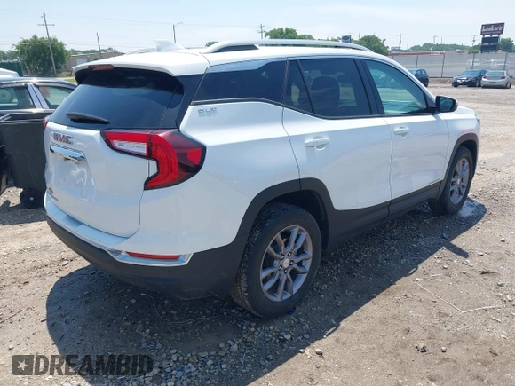 2023 GMC Terrain SLT z VIN 3GKALVEG2PL172143, wystawiony jako IAAI lot #42353393 z przebiegiem 56 609 mil mil oraz . Historia ofert i sprzedaży dostępna na DreamBid. Obrazek 4.