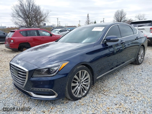 2018 Genesis G80 5.0L Ultimate with VIN KMHGN4JF1JU265669, listed as a IAAI auction lot 41919898 with 54,198 mi miles. Bid and sale history available at carsss.com. Image 19.