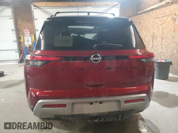 2023 Nissan Pathfinder SL z VIN 5N1DR3CD2PC239335, wystawiony jako Copart lot #48781855 z przebiegiem Nie podano mil oraz Szkoda całkowita • Salvage title. Historia ofert i sprzedaży dostępna na DreamBid. Obrazek 6.