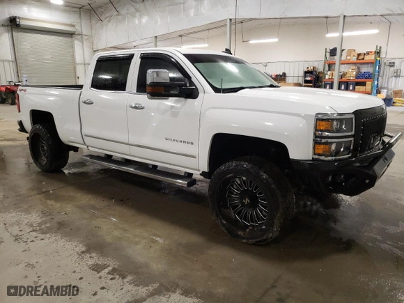 2015 Chevrolet Silverado 1500 LTZ with VIN 3GCUKSEJXFG520395, listed as a Copart auction lot 46836645 with 0 mi miles and Salvage Title. Bid and sale history available at carsss.com. Image 4.