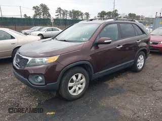 2012 Kia Sorento LX with VIN 5XYKT3A67CG257756, listed as a IAAI auction lot 41995922 with 18,178 mi miles. Bid and sale history available at carsss.com. Image 2.