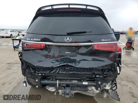 2022 Mercedes-Benz GLS 450 with VIN 4JGFF5KE1NA701996, listed as a Copart auction lot 47044115 with 44,110 mi miles and Salvage title. Bid and sale history available at DreamBid. Image 6.