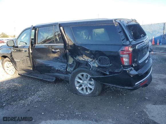 2023 Chevrolet Suburban Premier with VIN 1GNSCFKD4PR192684, listed as a Copart auction lot 45593075 with 47,371 mi miles and Salvage Title. Bid and sale history available at carsss.com. Image 2.