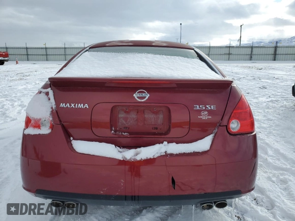 2008 Nissan Maxima 3.5 SE with VIN 1N4BA41E48C825353, listed as a Copart auction lot 56145024 with 0 mi miles and Salvage Title. Bid and sale history available at carsss.com. Image 6.