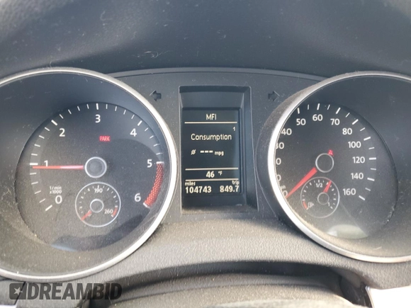 2012 Volkswagen Golf TDI with VIN WVWNM7AJ1CW016932, listed as a Copart auction lot 85508254 with 104,743 mi miles and Salvage title. Bid and sale history available at DreamBid. Image 9.