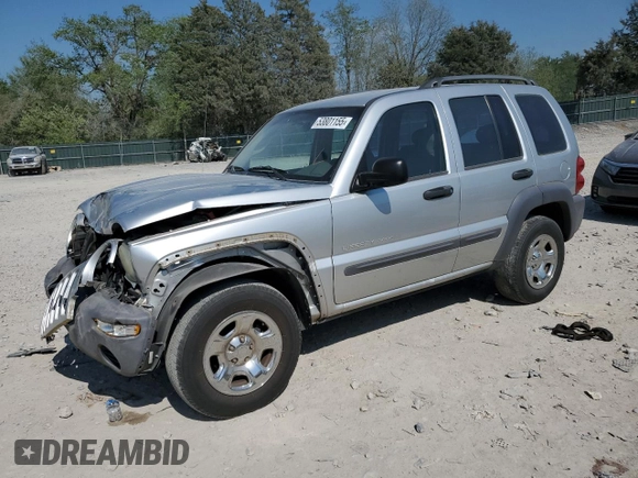 2003 Jeep Liberty Sport with VIN 1J4GK48K73W725175, listed as a Copart auction lot 53801155 with 104,727 mi miles and Salvage Title. Bid and sale history available at DreamBid. Image 1.