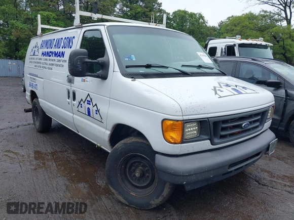 2007 Ford Econoline Cargo Commercial with VIN 1FTNE24W77DB00407, listed as a IAAI auction lot 42330484 with 128,369 mi miles and . Bid and sale history available at DreamBid. Image 1.