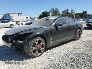 2019 Kia Stinger GT with VIN KNAE35LCXK6055410, listed as a Copart auction lot 48775755 with 72,549 mi miles and Salvage Title. Bid and sale history available at carsss.com. Image 1.