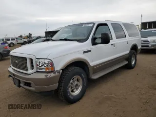 2003 Ford Excursion Eddie Bauer z VIN 1FMSU45P73EC48159, wystawiony jako Copart lot #59699814 z przebiegiem 172 816 mil mil oraz Czysty tytuł • Clean title. Historia ofert i sprzedaży dostępna na DreamBid. Obrazek 1.