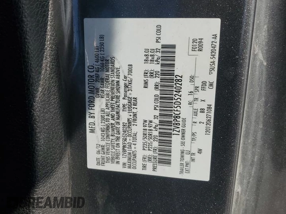 2013 Ford Mustang GT with VIN 1ZVBP8CF5D5240282, listed as a Copart auction lot 58381595 with 56,915 mi miles and Clean title. Bid and sale history available at DreamBid. Image 12.