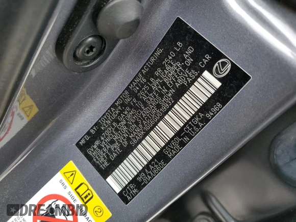2016 Lexus ES 330 with VIN 58ABK1GG6GU019932, listed as a Copart auction lot 50891155 with 122,758 mi miles and Salvage Title. Bid and sale history available at DreamBid. Image 12.
