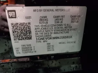 2022 Chevrolet Traverse LT Cloth with VIN 1GNEVGKW8NJ165918, listed as a Copart auction lot 48674795 with 26,821 mi miles and Salvage Title. Bid and sale history available at carsss.com. Image 15.