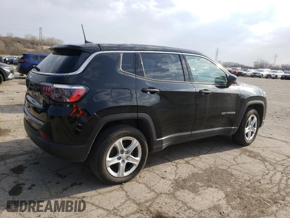 2023 Jeep Compass Sport with VIN 3C4NJDAN0PT570999, listed as a Copart auction lot 49704065 with 17,766 mi miles and Clean title. Bid and sale history available at DreamBid. Image 3.