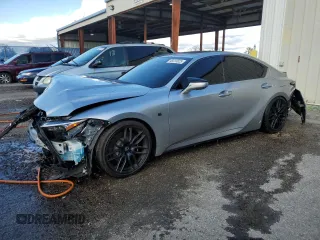 2023 Lexus IS with VIN JTHAP1D28P5004830, listed as a Copart auction lot 46815625 with 12,214 mi miles and Salvage Title. Bid and sale history available at carsss.com. Image 1.