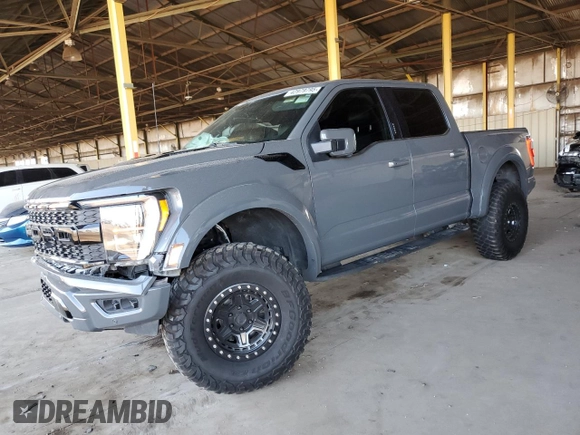 2021 Ford F-150 Raptor with VIN 1FTFW1RG2MFC58232, listed as a Copart auction lot 42979795 with 56,832 mi miles and Salvage Title. Bid and sale history available at carsss.com. Image 1.