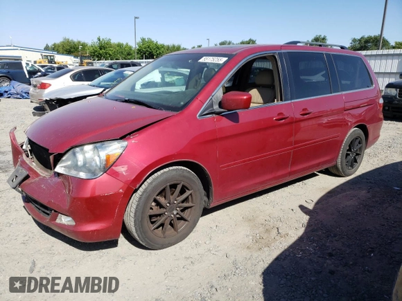 2005 Honda Odyssey Touring z VIN 5FNRL38865B002984, wystawiony jako Copart lot #55175255 z przebiegiem 99 393 mil mil oraz Szkoda całkowita • Salvage title. Historia ofert i sprzedaży dostępna na DreamBid. Obrazek 1.