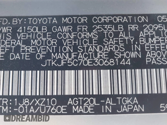 2014 Scion tC with VIN JTKJF5C70E3068144, listed as a IAAI auction lot 41983751 with 137,894 mi miles. Bid and sale history available at carsss.com. Image 9.