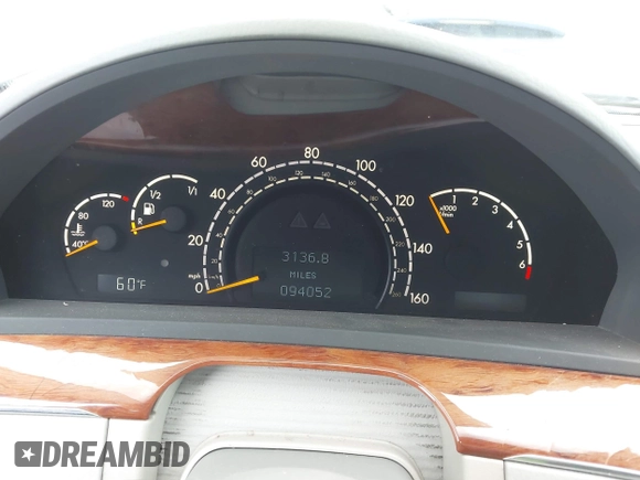 2003 Mercedes-Benz S-Class 4.3L with VIN WDBNG70J03A362023, listed as a IAAI auction lot 42110141 with 94,052 mi miles. Bid and sale history available at carsss.com. Image 7.