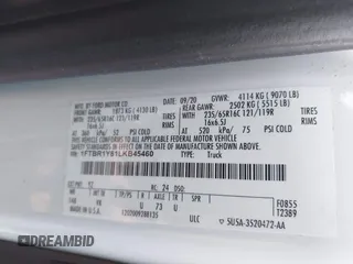 2020 Ford Transit Cargo with VIN 1FTBR1Y81LKB45460, listed as a IAAI auction lot 41496961 with 45,534 mi miles and . Bid and sale history available at DreamBid. Image 9.