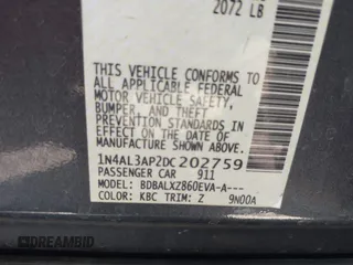 2013 Nissan Altima SL with VIN 1N4AL3AP2DC202759, listed as a IAAI auction lot 41986057 with 181,116 mi miles and . Bid and sale history available at DreamBid. Image 9.
