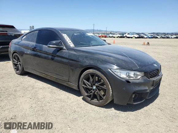 2015 BMW 4 Series 435i with VIN WBA3R1C51FK195536, listed as a Copart auction lot 57846985 with 105,626 mi miles and Salvage title. Bid and sale history available at DreamBid. Image 4.